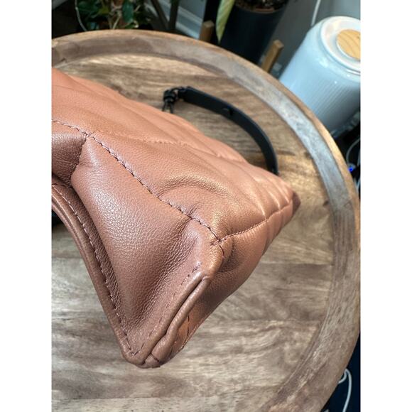 AllSaints NWT Eve Quilt Crossbody in Elasto Pink W/ Black Strap - Picture 5 of 16